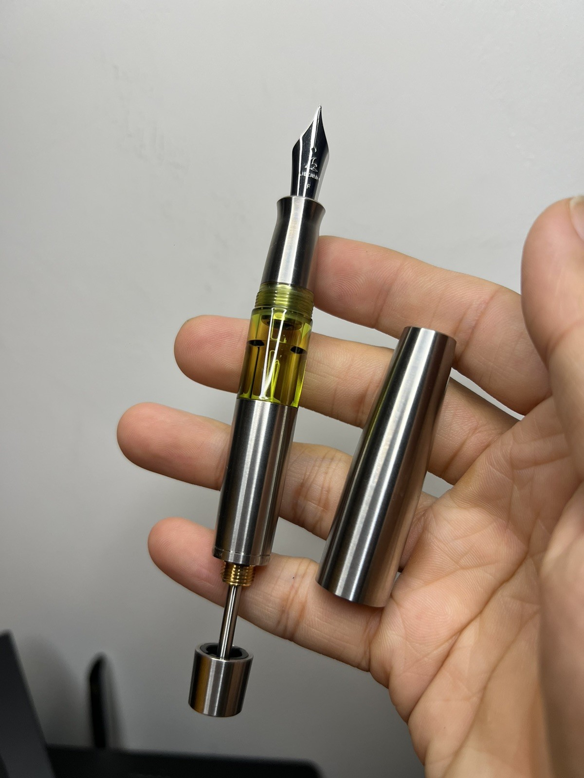 Liberum Titanium Pocket Vacuum-Fill Fountain Pen, #6 Steel Nib large capacity Liberum Titanium Pocket Vacuum-Fill Fountain Pen, #6 Steel Nib large capacity