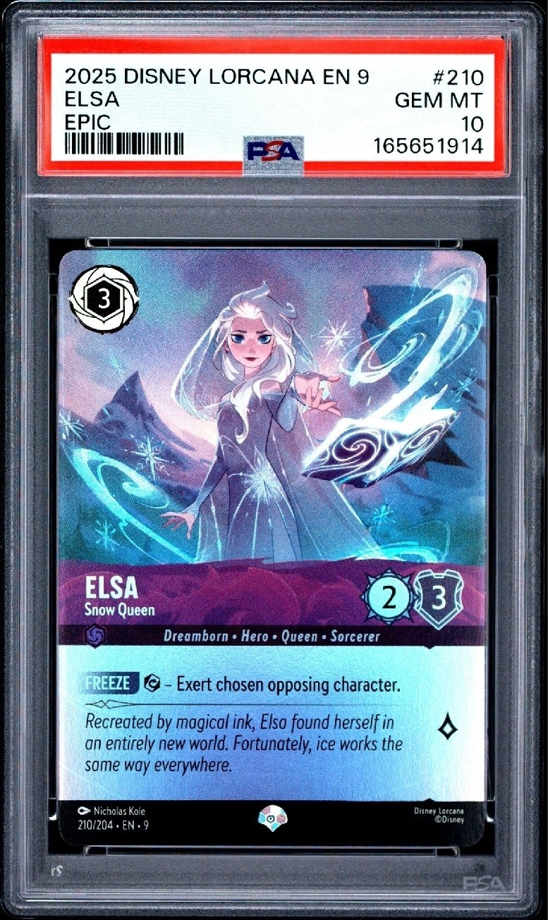 2025 DISNEY LORCANA EN 9-FABLED #210 ELSA - SNOW QUEEN EPIC PSA 10