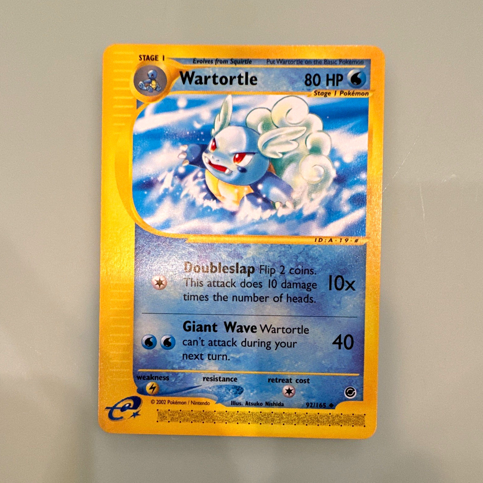 2002 Pokémon Expedition EREADER Wartortle 92/165 English Atsuko Nishida CLEAN 2002 Pokémon Expedition EREADER Wartortle 92/165 English Atsuko Nishida CLEAN
