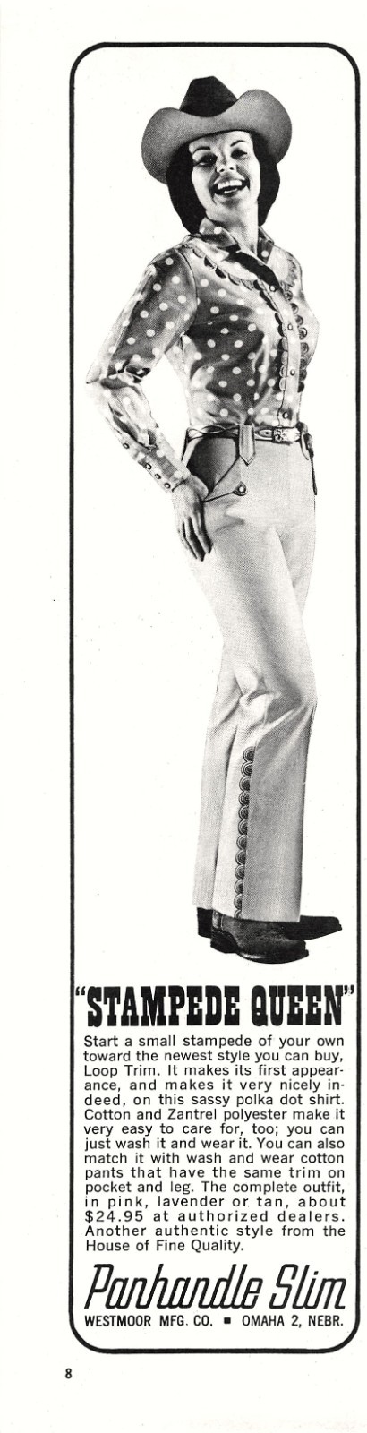 Stampede Queen Western Style Clothing Panhandle Slim Omaha NE Vtg Mag Print Ad