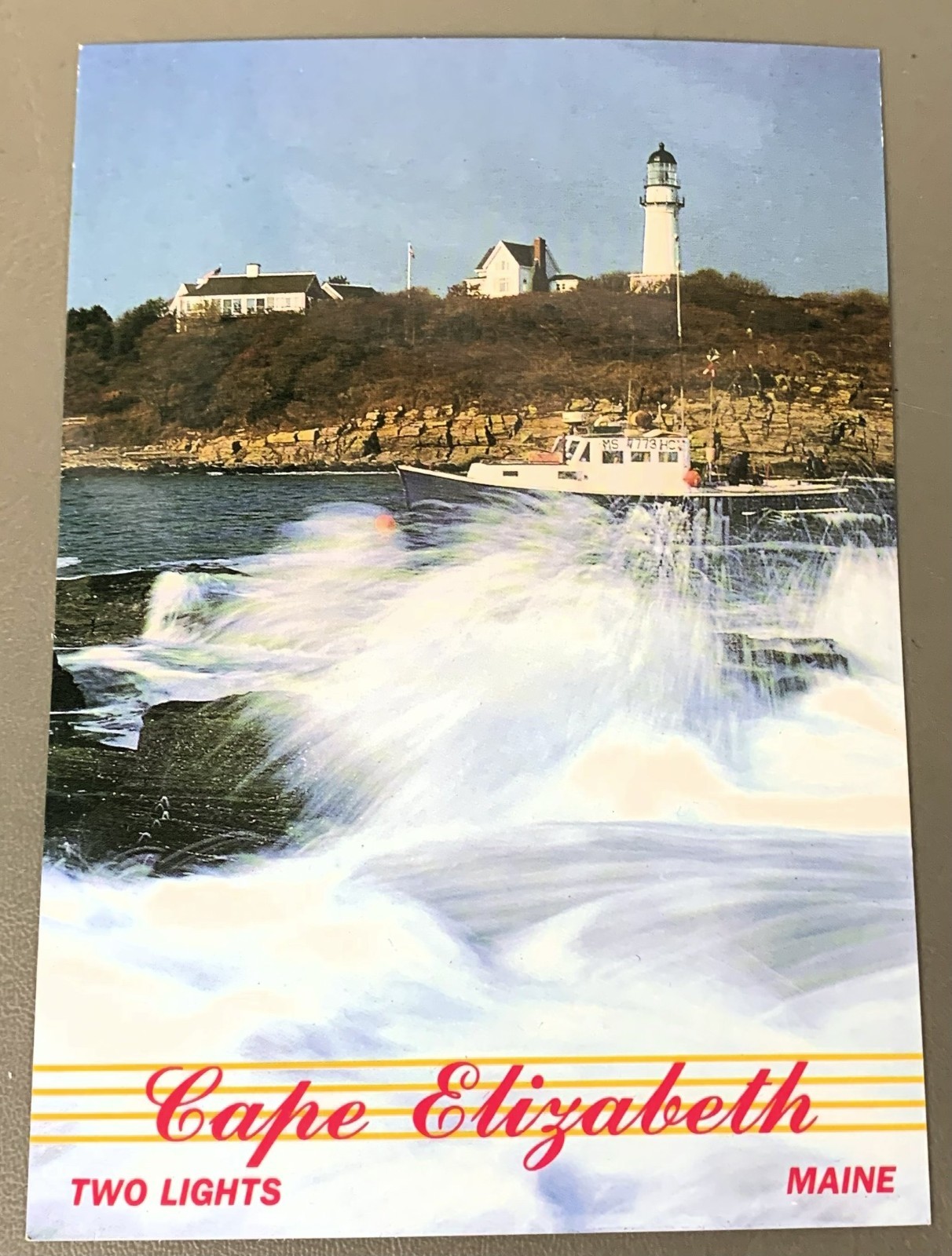 T1615 CAPE ELIZABETH, ME. POSTCARD, TWO LIGHTS LIGHT HOUSE T1615 CAPE ELIZABETH, ME. POSTCARD, TWO LIGHTS LIGHT HOUSE