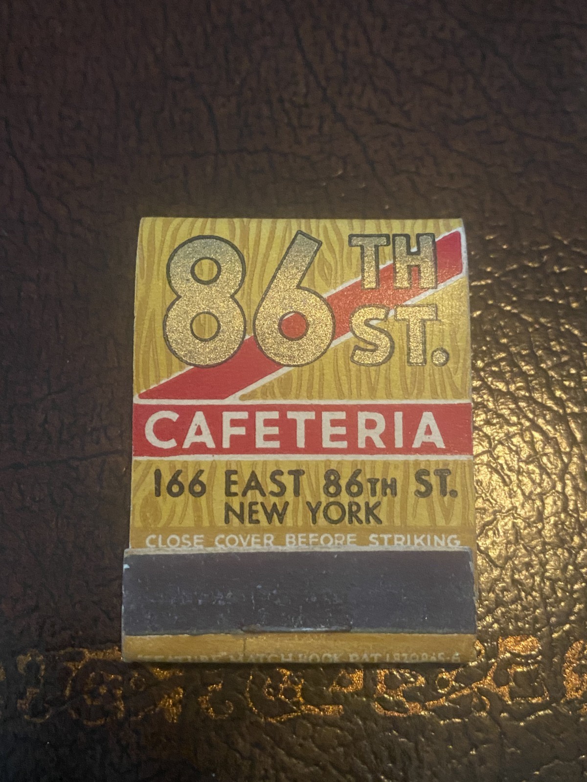 86th St Cafeteria New York City Feature Matchbook Bakery Vintage 86th St Cafeteria New York City Feature Matchbook Bakery Vintage