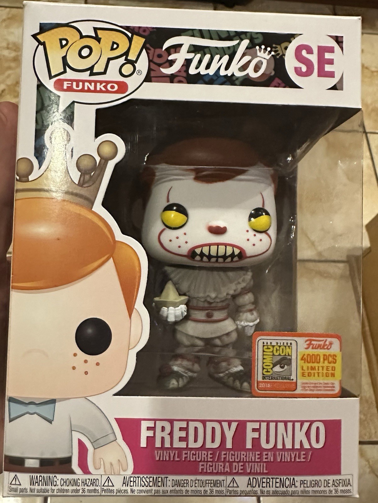 Freddy Funko as Pennywise SDCC 2018 Exclusive Pop Vinyl Figure LE 4000 SE Freddy Funko as Pennywise SDCC 2018 Exclusive Pop Vinyl Figure LE 4000 SE