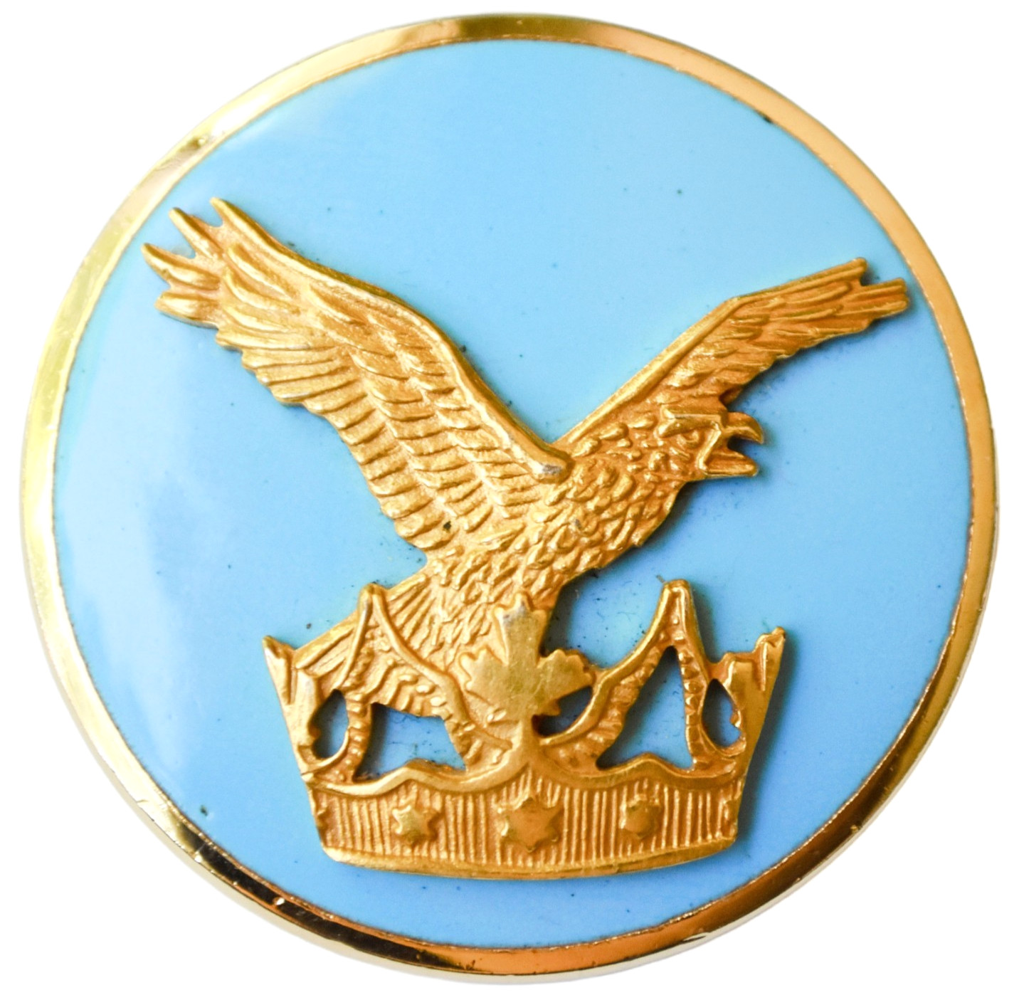 RCAF Air Command Pin Badge Blue Enamel Eagle Crown Lamond Montreal RCAF Air Command Pin Badge Blue Enamel Eagle Crown Lamond Montreal