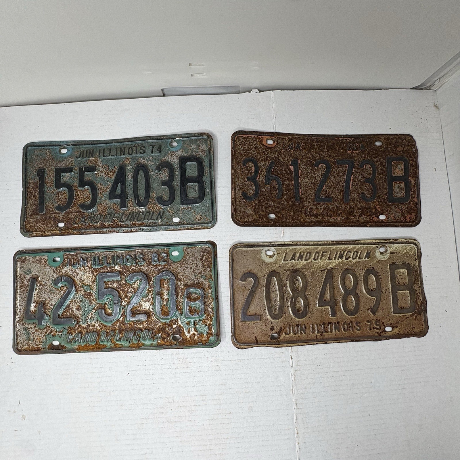 VTG 1974 1975 1978 1983 Illinois License Plate Lot 4 Land of Lincoln Tags VTG 1974 1975 1978 1983 Illinois License Plate Lot 4 Land of Lincoln Tags