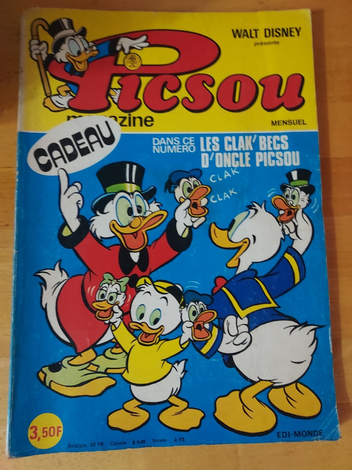 Vintage 1975 Disney Picsou Magazine #43 French Scrooge McDuck Donald Comic Book Vintage 1975 Disney Picsou Magazine #43 French Scrooge McDuck Donald Comic Book