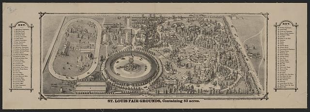 Photo:St. Louis Missouri 1904 World's Fair Grounds Map 83 Acres Panorama