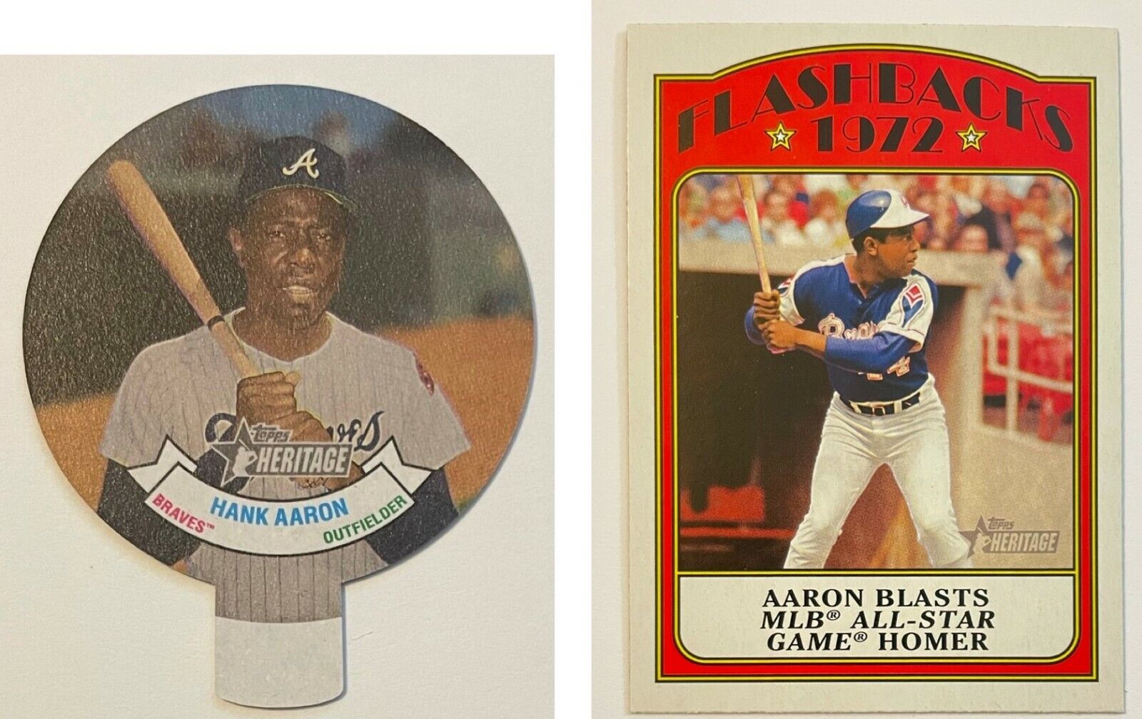 2021 Topps Heritage Baseball Hank Aaron Baseball Stars Bubble Gum + Flashback