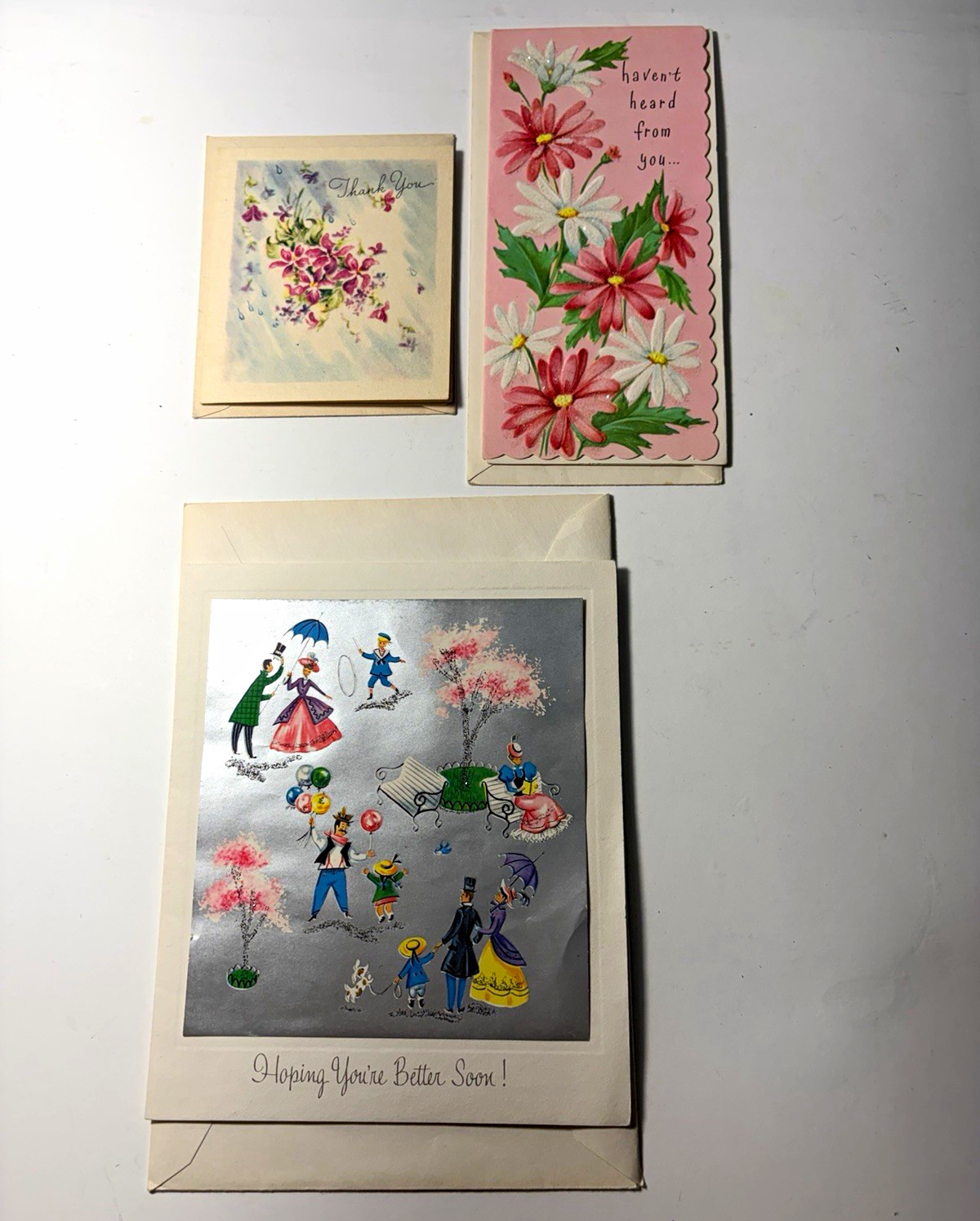 Vtg Mixed Lot 3 Greeting Cards With Envelopes Made USA PreOwned Unused NOS c1960 Vtg Mixed Lot 3 Greeting Cards With Envelopes Made USA PreOwned Unused NOS c1960