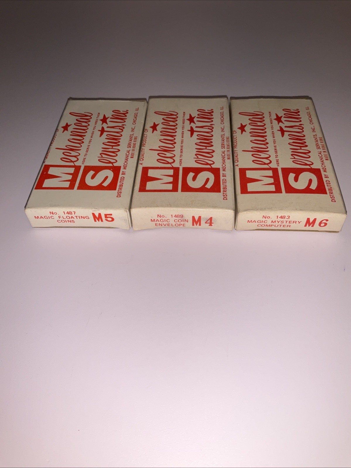 VINTAGE MECHANICAL SERVANTS MAGIC TRICK LOT M4 M5 M6 ORIGINAL BOXES COMPLETE VINTAGE MECHANICAL SERVANTS MAGIC TRICK LOT M4 M5 M6 ORIGINAL BOXES COMPLETE