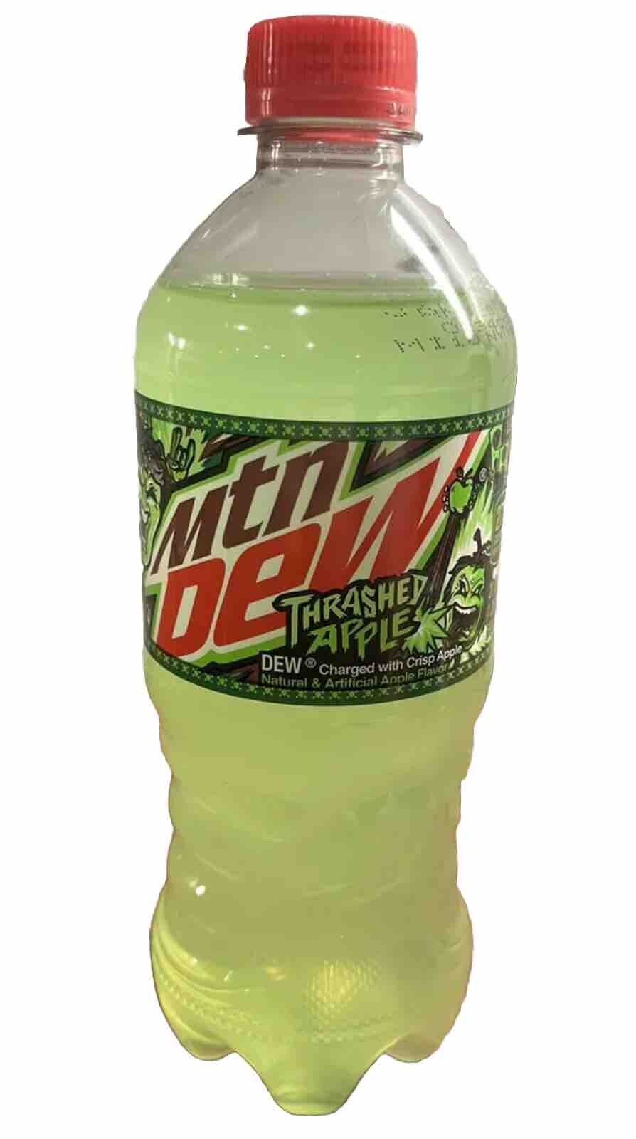 (3) FULL Mountain Dew Thrashed Apple 20 oz Bottles - Rare & Discontinued