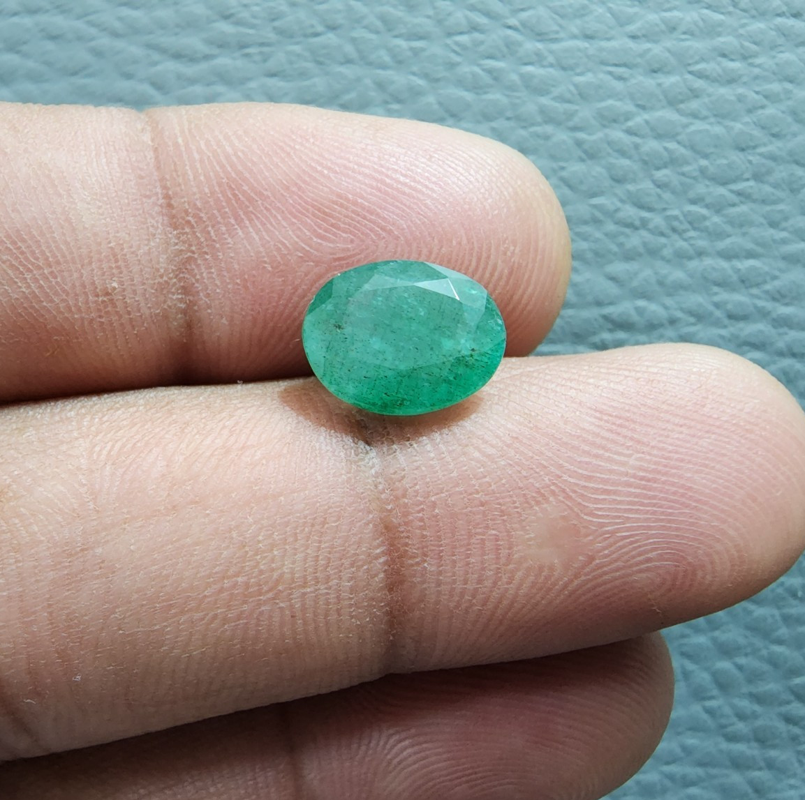 Fabulous Zambian Emerald Oval Shape 2.25 Crt Unique Green Faceted Loose Gemstone