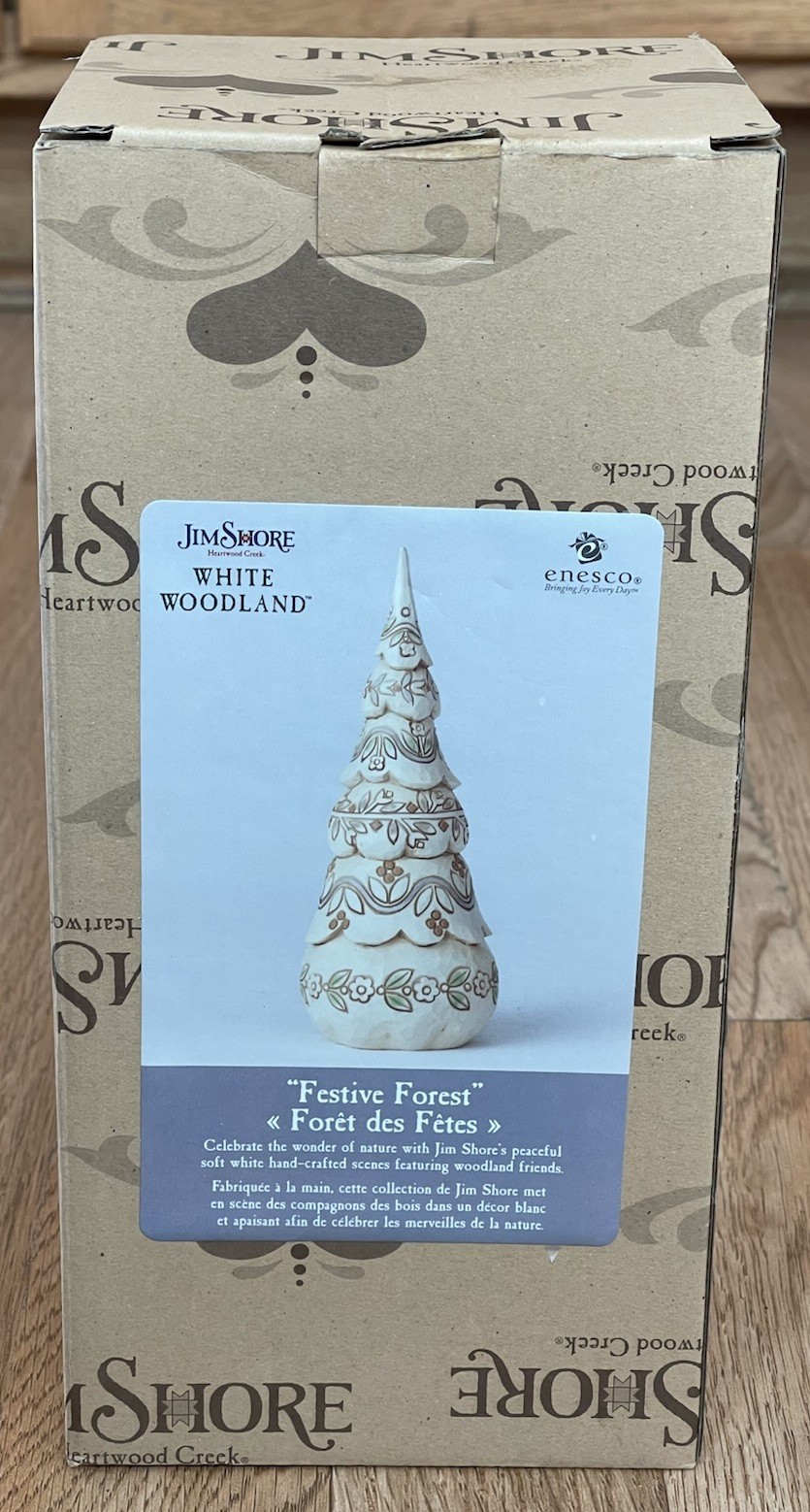 Jim Shore White Woodland Christmas O\'Tannenbaum Tree \