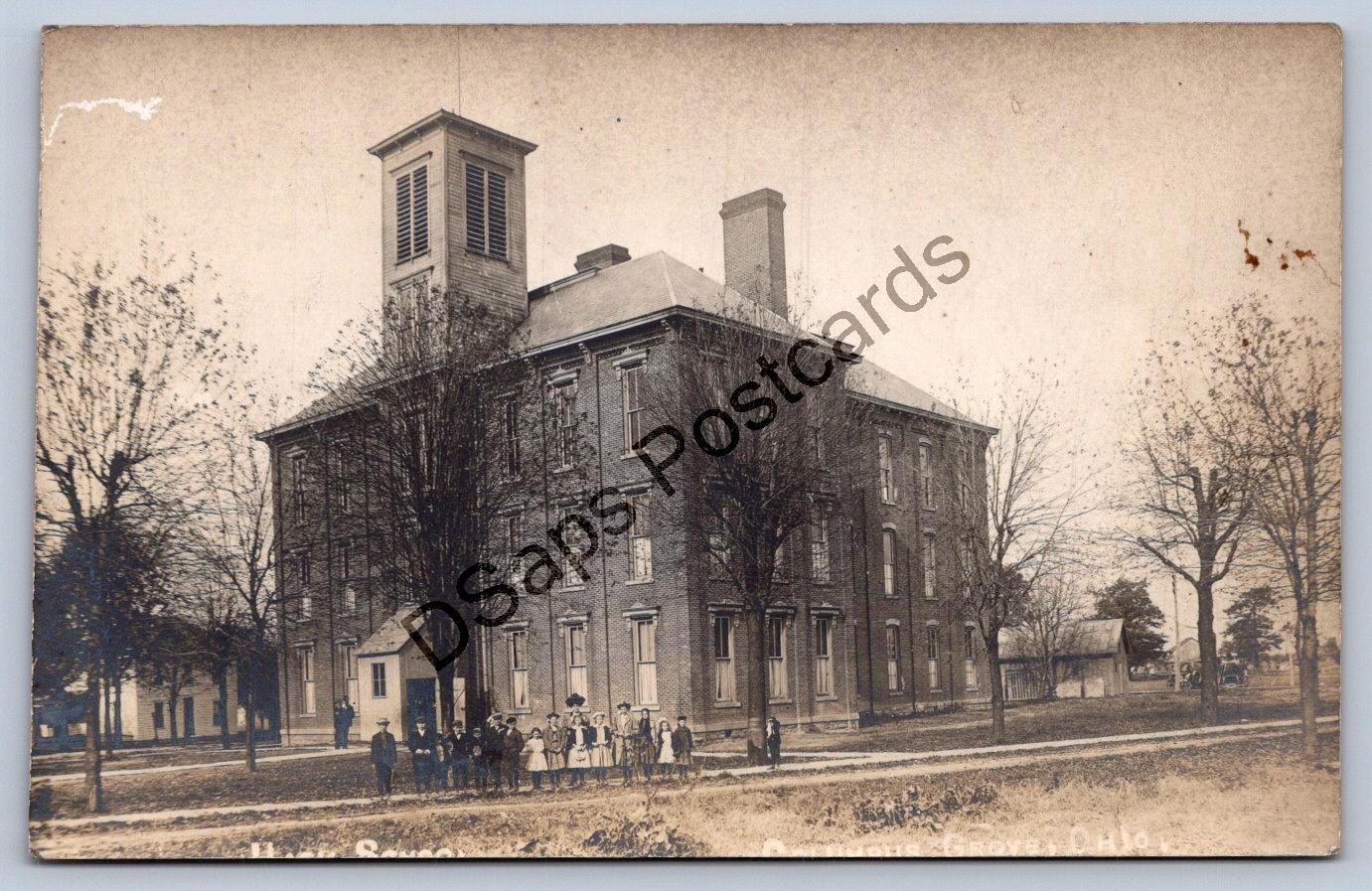 K62/ Columbus Grove Ohio RPPC Postcard c1910 Ottawa High School 494