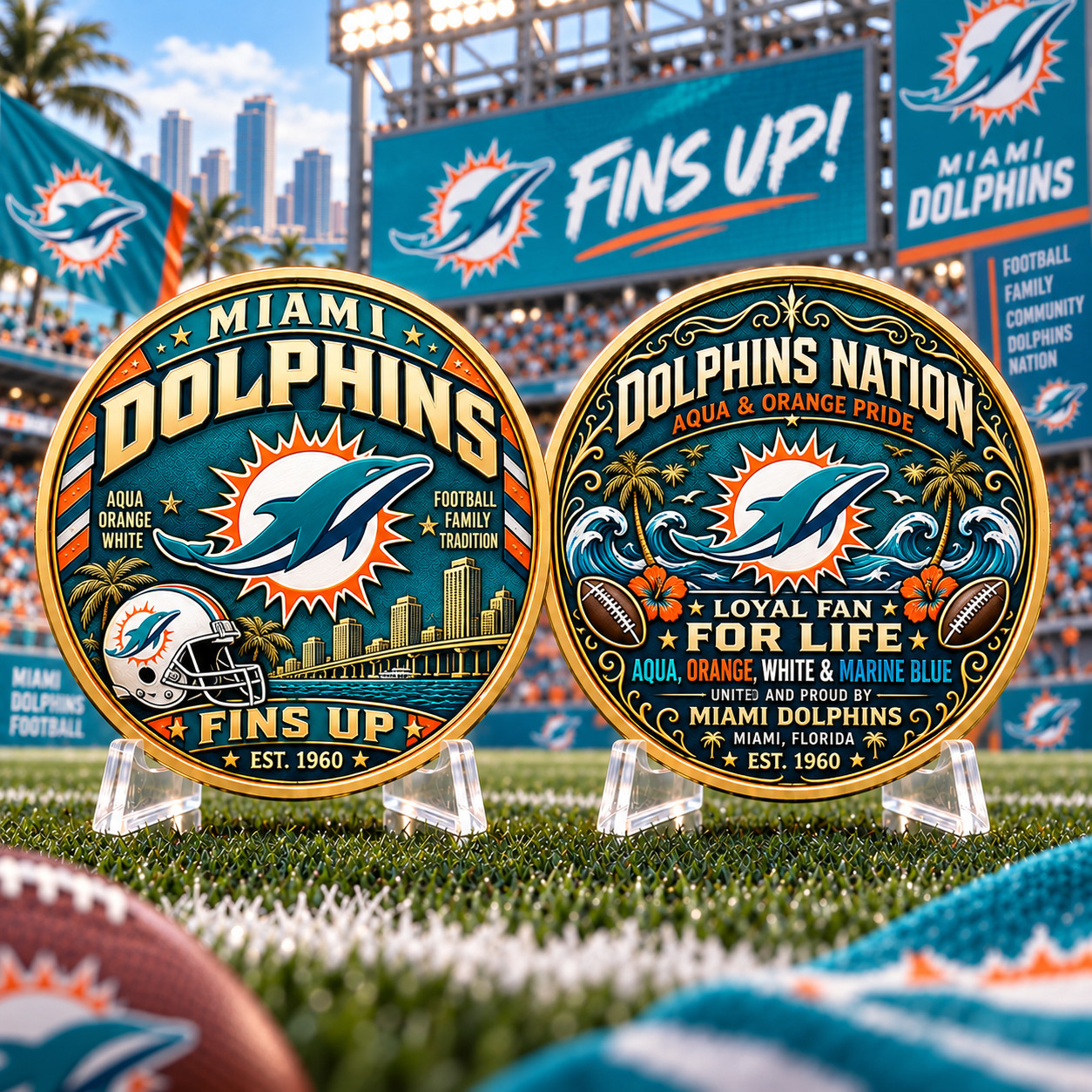 Miami Dolphins Varsity Whiskey Lover America’s Team Commemorative Coin
