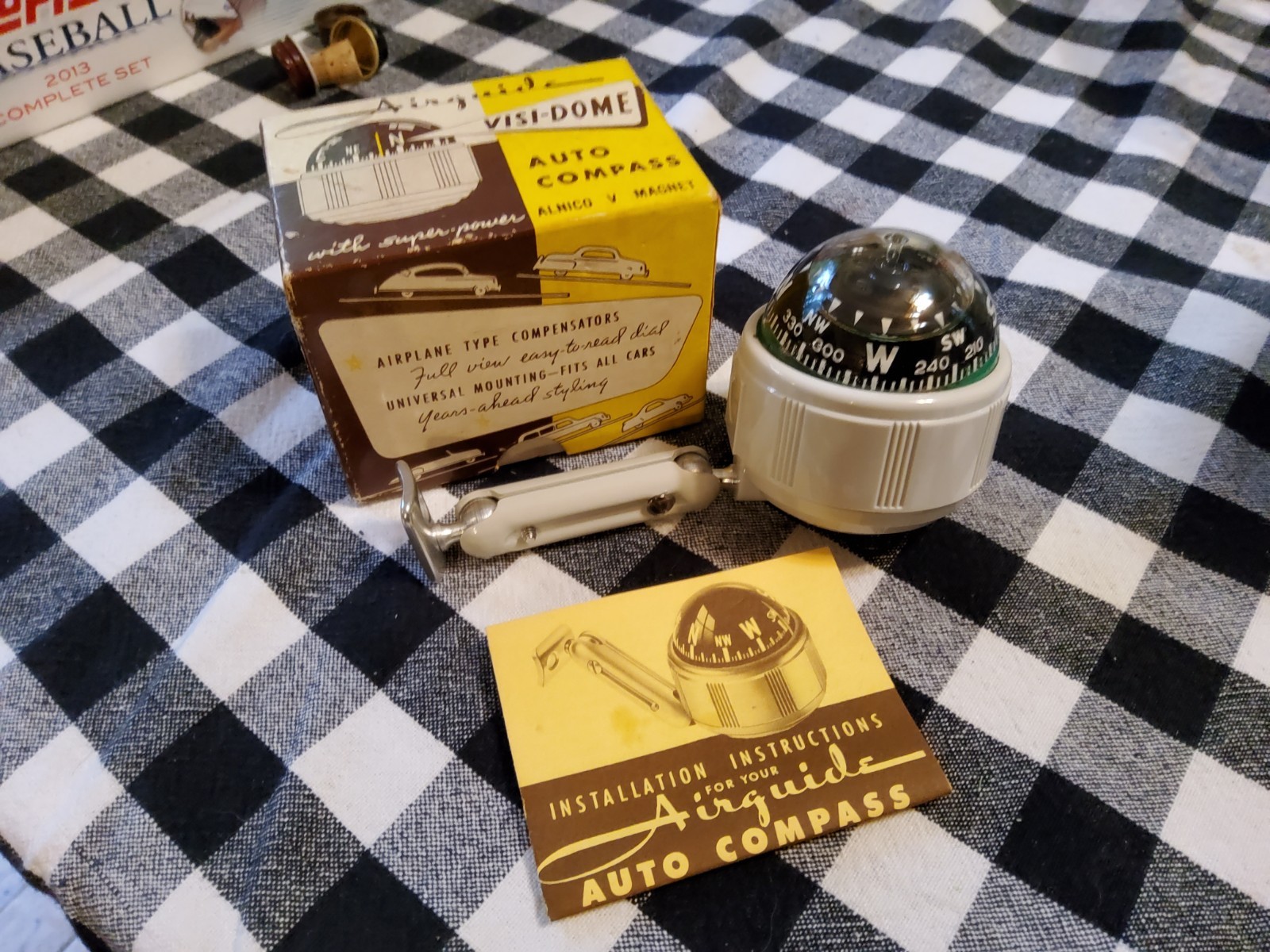 Vintage Airguide Visi-Dome Auto Compass No 84A W/Box 1955 NOS