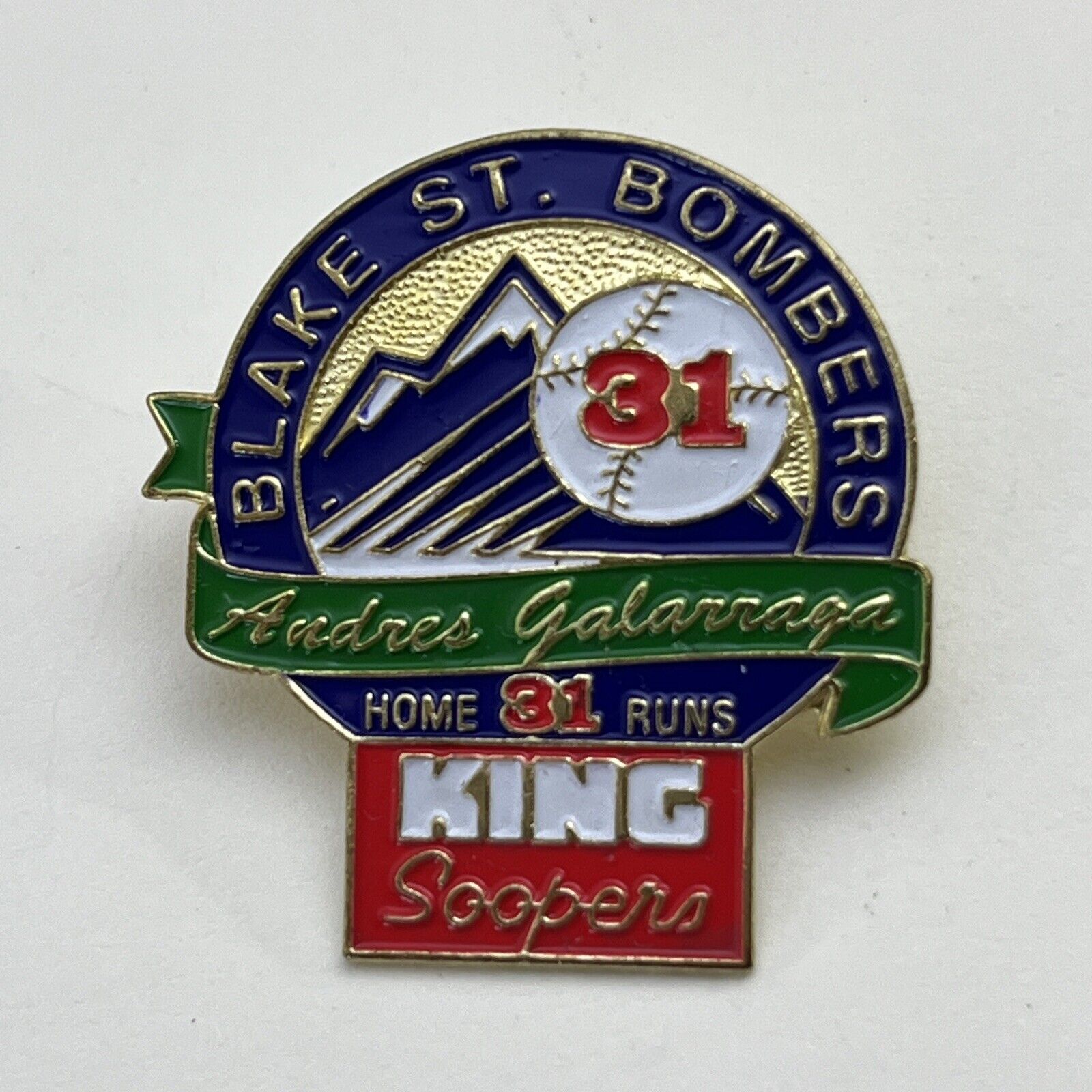 Andres Galarraga Colorado Rockies 1996 Blake St. Bombers Coors Field Lapel Pin