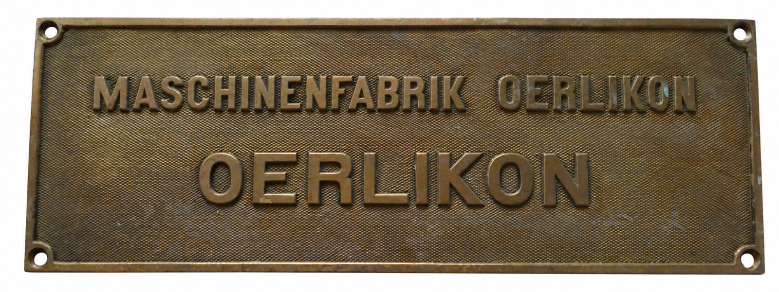 Swiss Locomotive Builder\'s Brass Plate OERLIKON Maschinenfabrik No3496 Year-1931