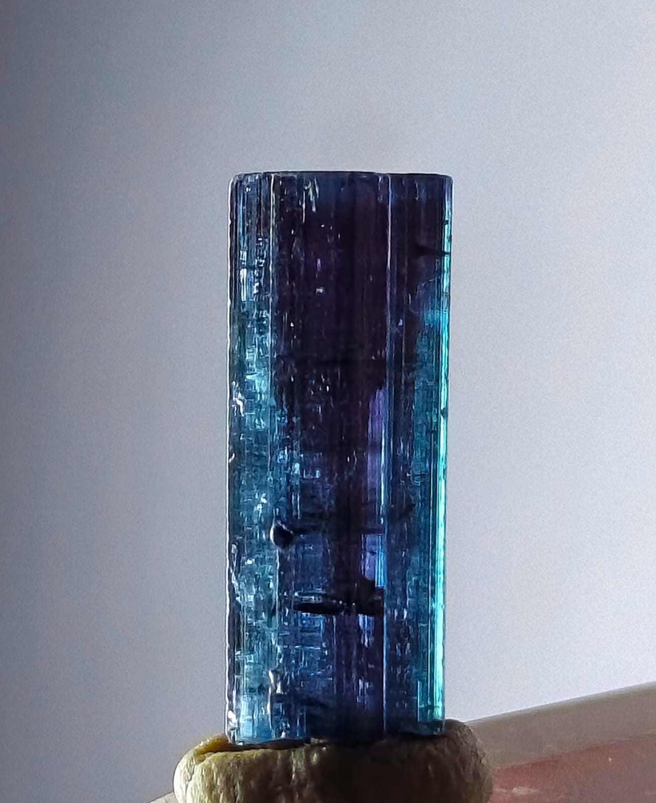 Natural Dark Ink Blue Tourmaline Crystal, High Quality Mineral Specimen, AFG. Natural Dark Ink Blue Tourmaline Crystal, High Quality Mineral Specimen, AFG.