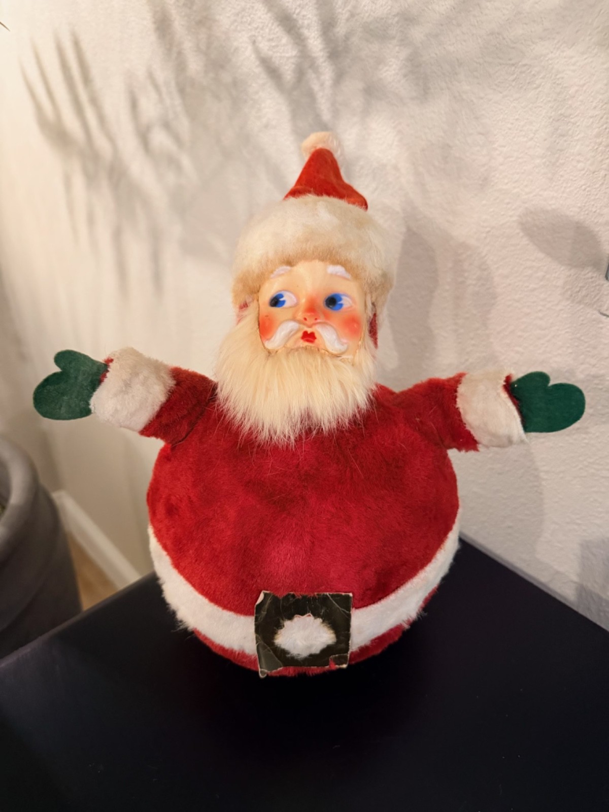 VINTAGE 1950s-60s Nestcafe Santa Claus Christmas Plush plastic Face 12