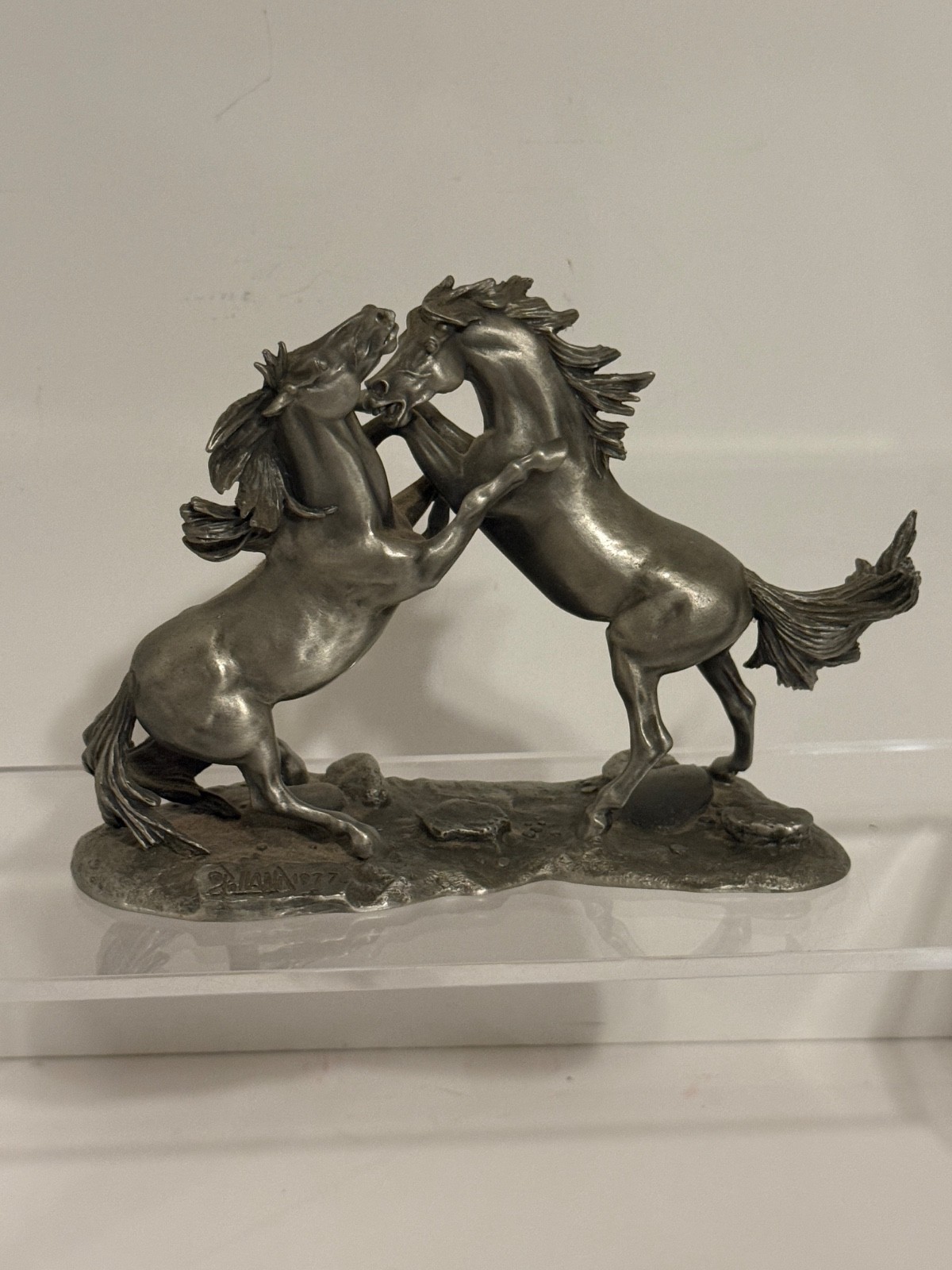 Franklin Mint Wild Stallions Pewter Sculpture 1977 6\ Franklin Mint Wild Stallions Pewter Sculpture 1977 6\