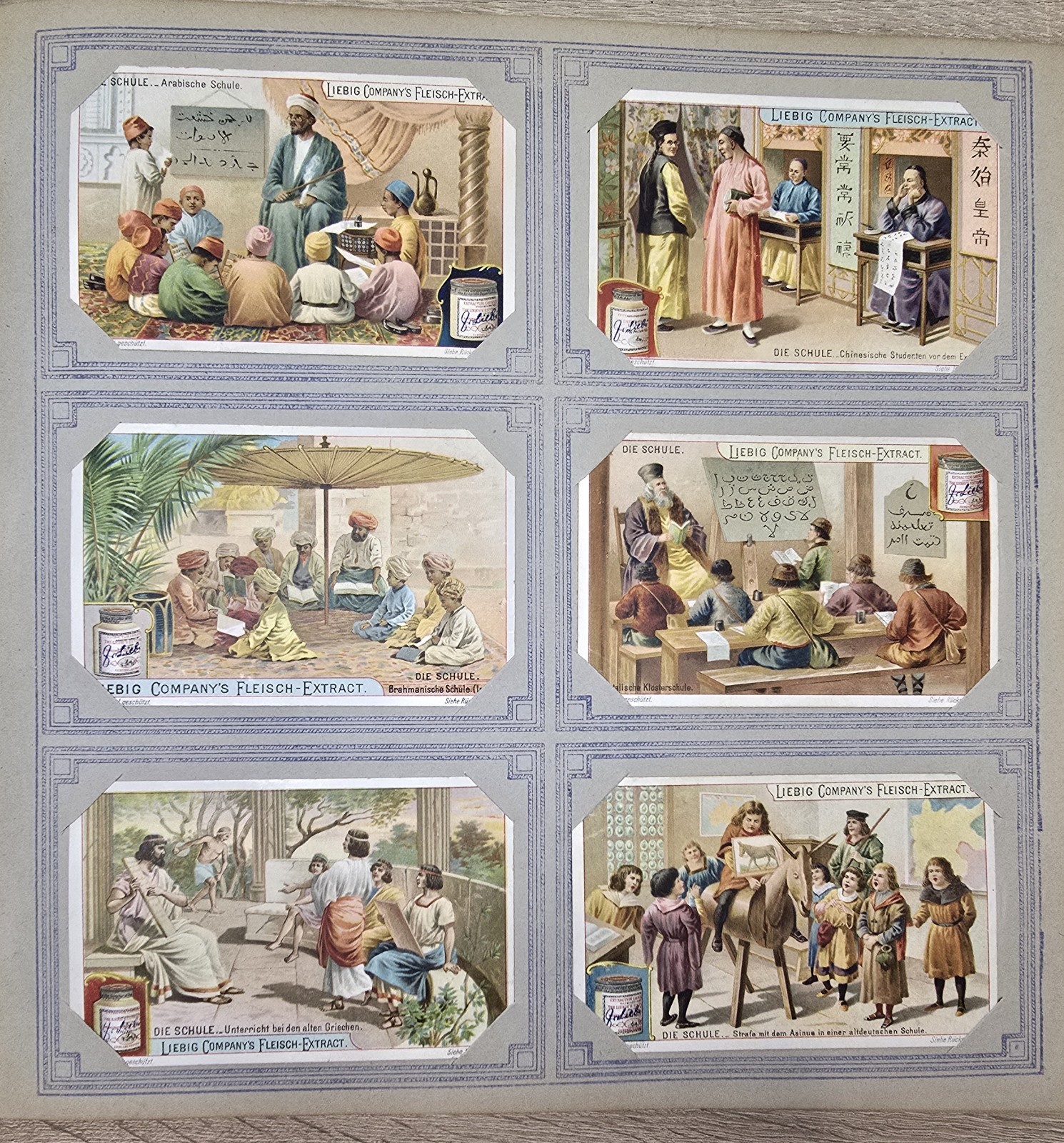 Liebig Collectible Pictures The School Worldwide Teaching Cultures Complete Set