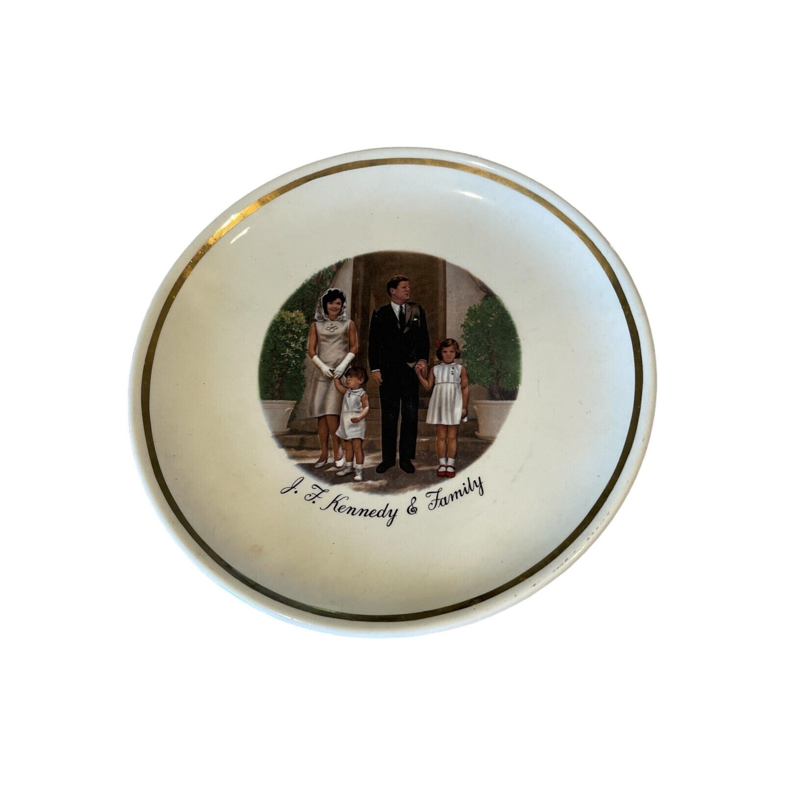Vintage J.F.K & Family Porcelain Plate,:John, Jackie, Caroline,John-John Kennedy Vintage J.F.K & Family Porcelain Plate,:John, Jackie, Caroline,John-John Kennedy