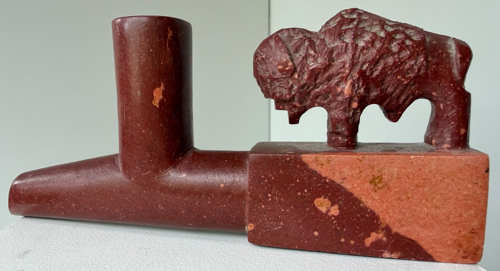 Big Eagle Bill Bryan Chippewa Native American Catlinite Buffalo Pipe Signed