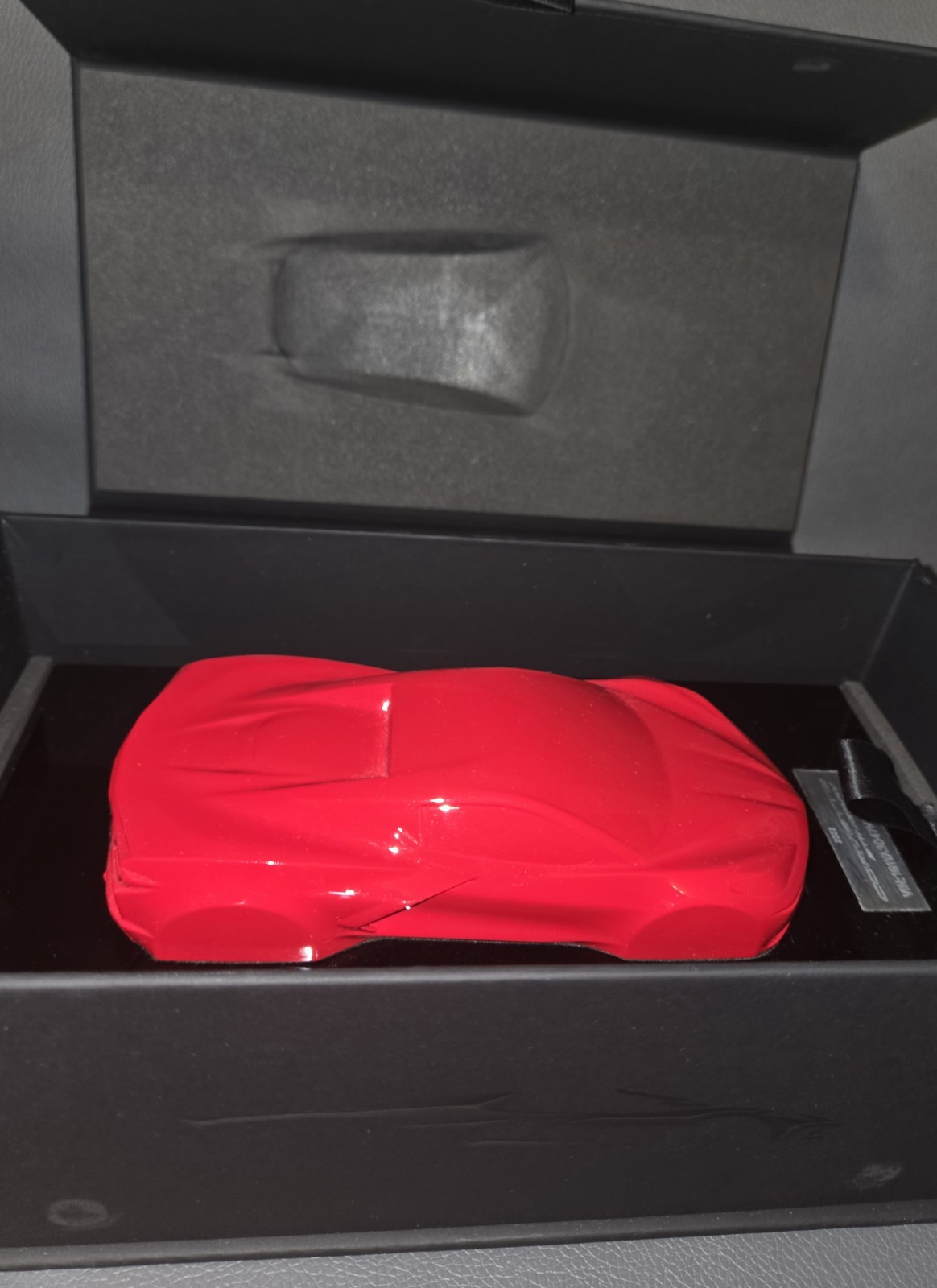 2023 Chevrolet Corvette Stingray C8 Speed Shape Model Torch Red VIN Plaque Box 2023 Chevrolet Corvette Stingray C8 Speed Shape Model Torch Red VIN Plaque Box