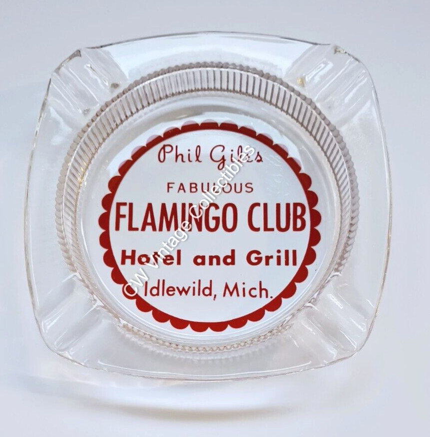 Scarce ca 1955-60's Phil Giles FLAMINGO CLUB Ashtray Idlewild Black Americana MI Scarce ca 1955-60's Phil Giles FLAMINGO CLUB Ashtray Idlewild Black Americana MI