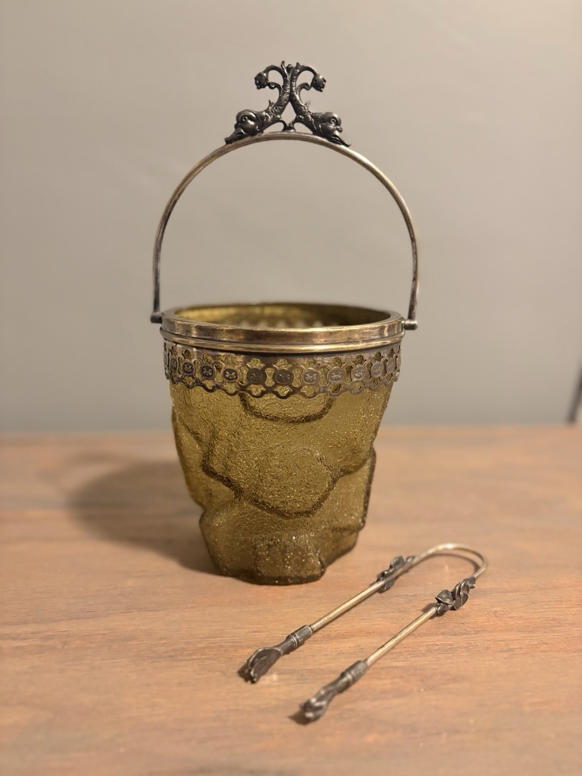 Antique WMF Silver-Plate Ice Bucket & Matching Claw Tongs. Circa ~1880-1900 Antique WMF Silver-Plate Ice Bucket & Matching Claw Tongs. Circa ~1880-1900
