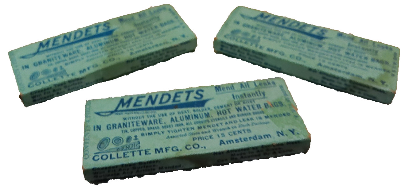 Mendets mend all leaks insantly Collette Mfg lot 3 NOS home repair vintage Mendets mend all leaks insantly Collette Mfg lot 3 NOS home repair vintage