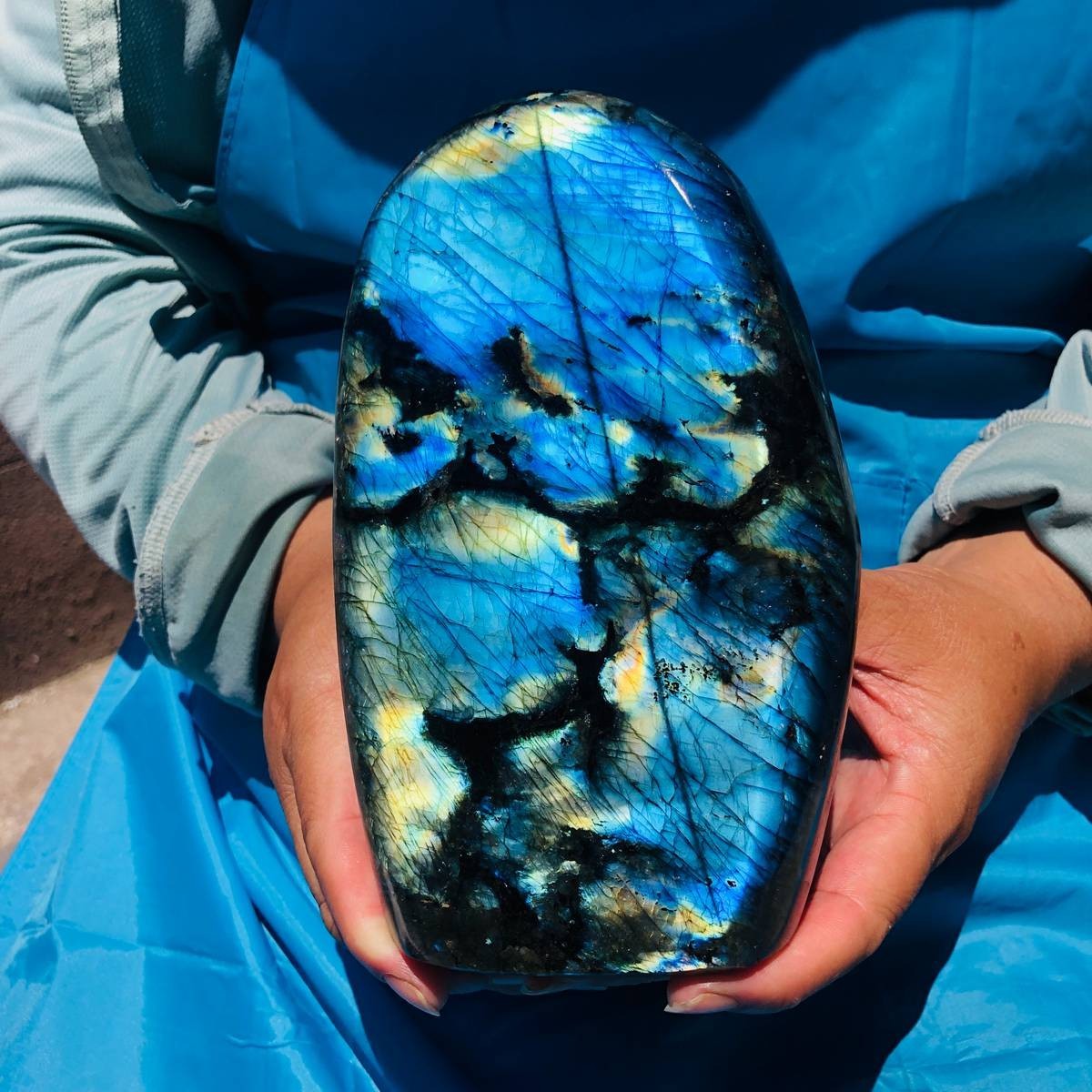 4.42LB Natural labradorite quartz crystal Mineral specimen energy Reiki healin