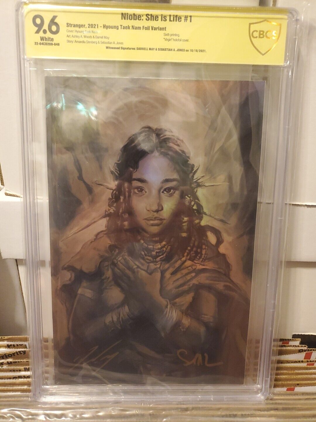 Niobe She Is Life #1 Foil Variant Ltd. 100 Copies CBCS 9.6 2x Signed By Darrell