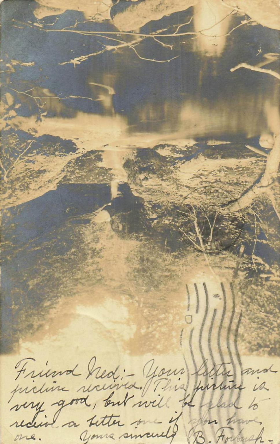 Gorham Maine RPPC Postcard c1900s River Landscape & Trees Posted to Portland Gorham Maine RPPC Postcard c1900s River Landscape & Trees Posted to Portland