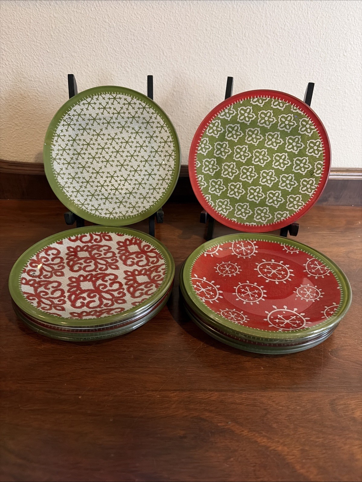 VTG Notions Holiday Glass Canape Plates 5.79” Crystal Clear Industries Set Of 12 VTG Notions Holiday Glass Canape Plates 5.79” Crystal Clear Industries Set Of 12