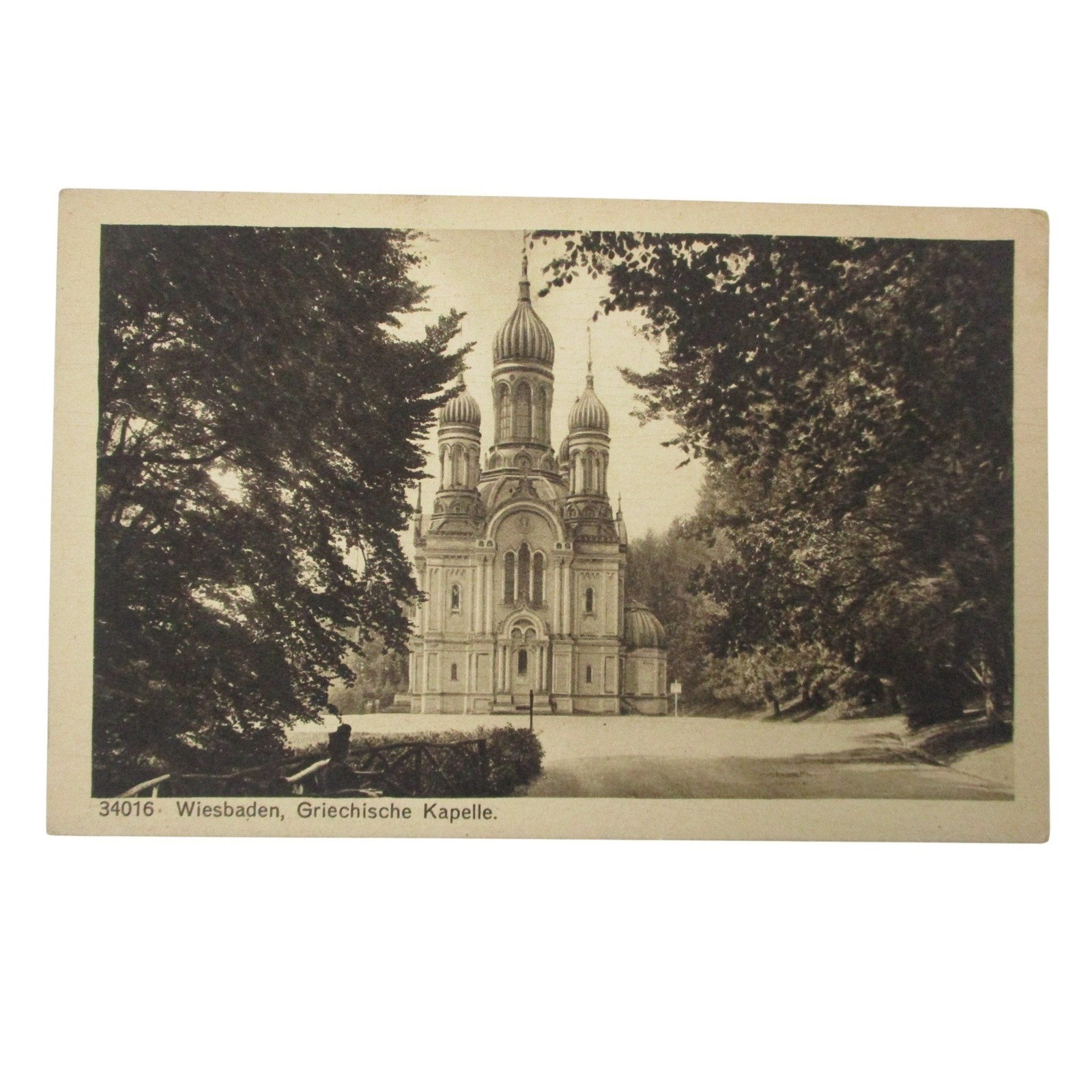 Vintage Wiesbaden Griechische Kapelle Postcard German Architecture 34016 Sepia Vintage Wiesbaden Griechische Kapelle Postcard German Architecture 34016 Sepia