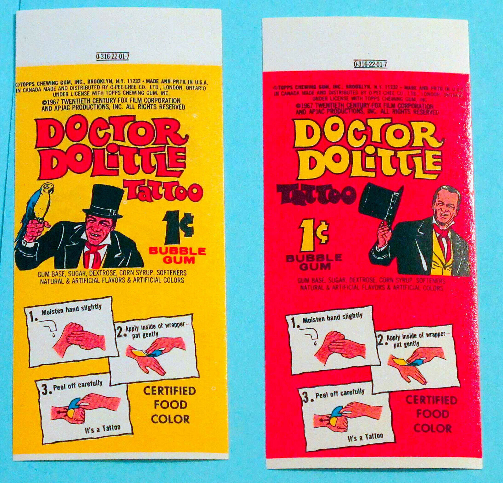 Possible Complete (24) NM/M Set Topps 1967 Doctor Dolittle Tattoos