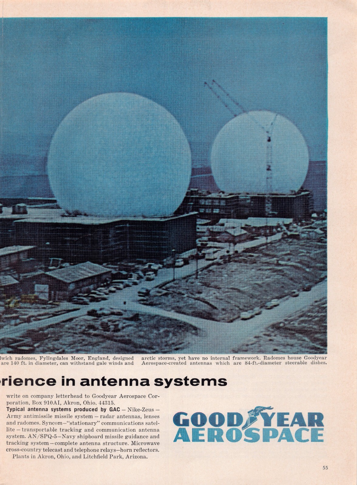 AN/GSC-39 Satellite Antenna Spheres Antimissile Goodyear Aerospace Vtg Print Ad AN/GSC-39 Satellite Antenna Spheres Antimissile Goodyear Aerospace Vtg Print Ad