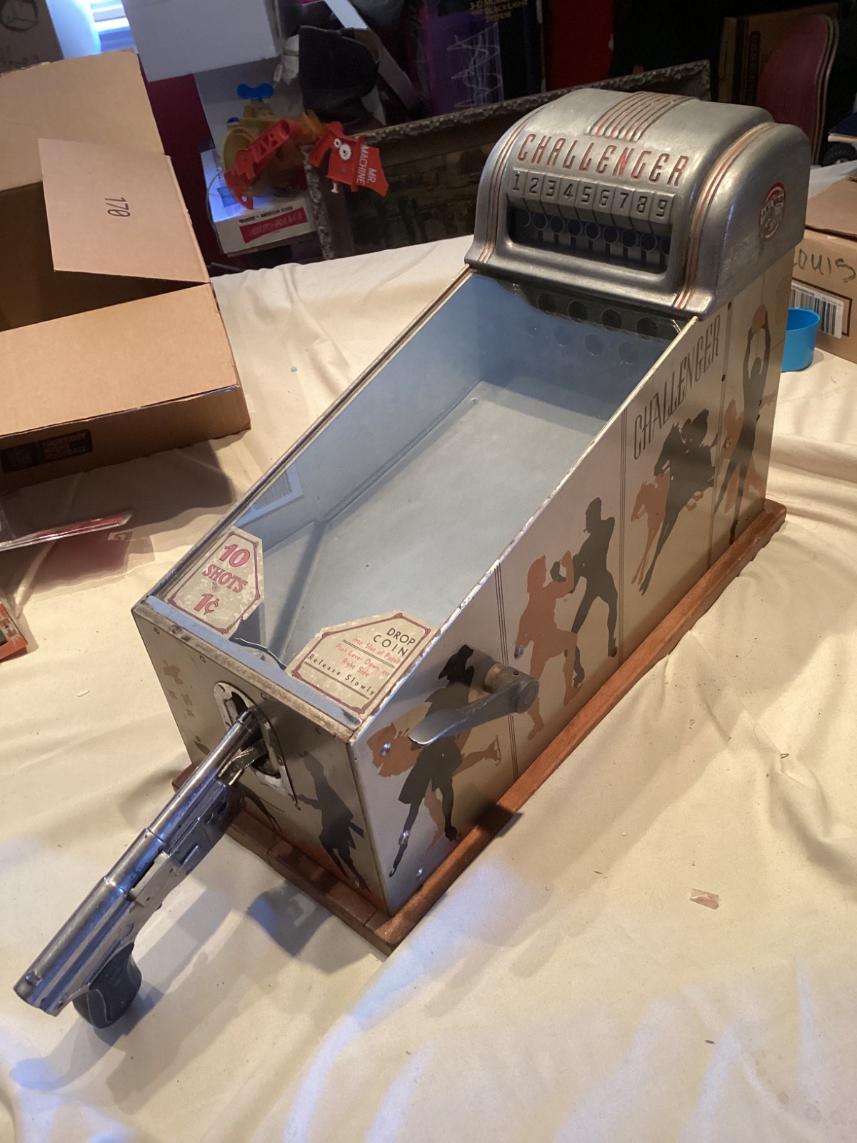 1925 Antique A.B.T. mfg co Challenger 1 Cent Penny Arcade Target Shooting Game 1925 Antique A.B.T. mfg co Challenger 1 Cent Penny Arcade Target Shooting Game