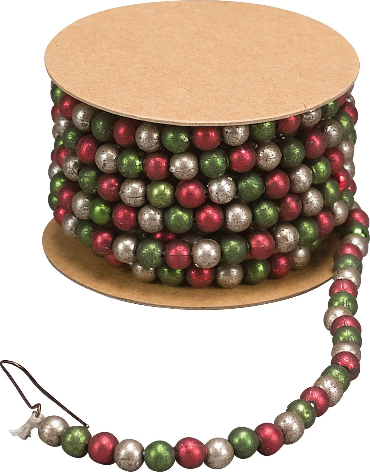 Vintage Style Red Green Silver Beaded Garland 72 Vintage Style Red Green Silver Beaded Garland 72