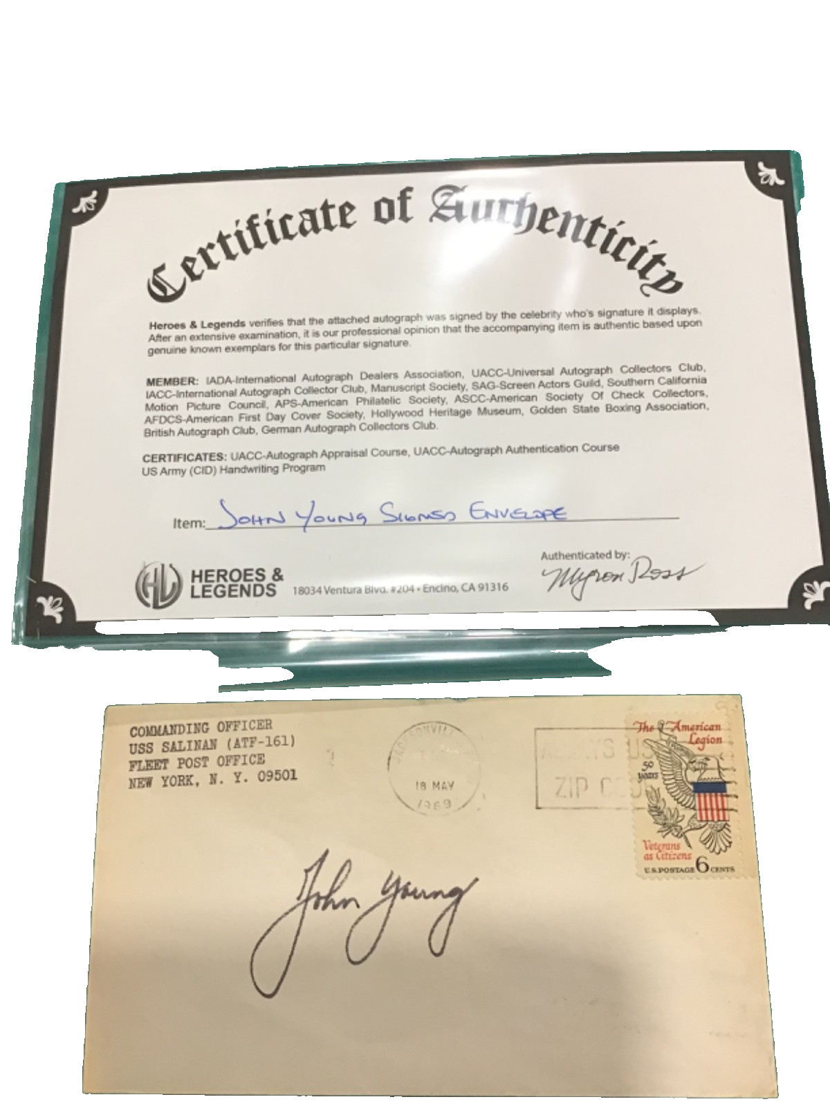 NASA Apollo 16 Astronaut John Young Original Autopen Signed Envelope 1969 π NASA Apollo 16 Astronaut John Young Original Autopen Signed Envelope 1969 π