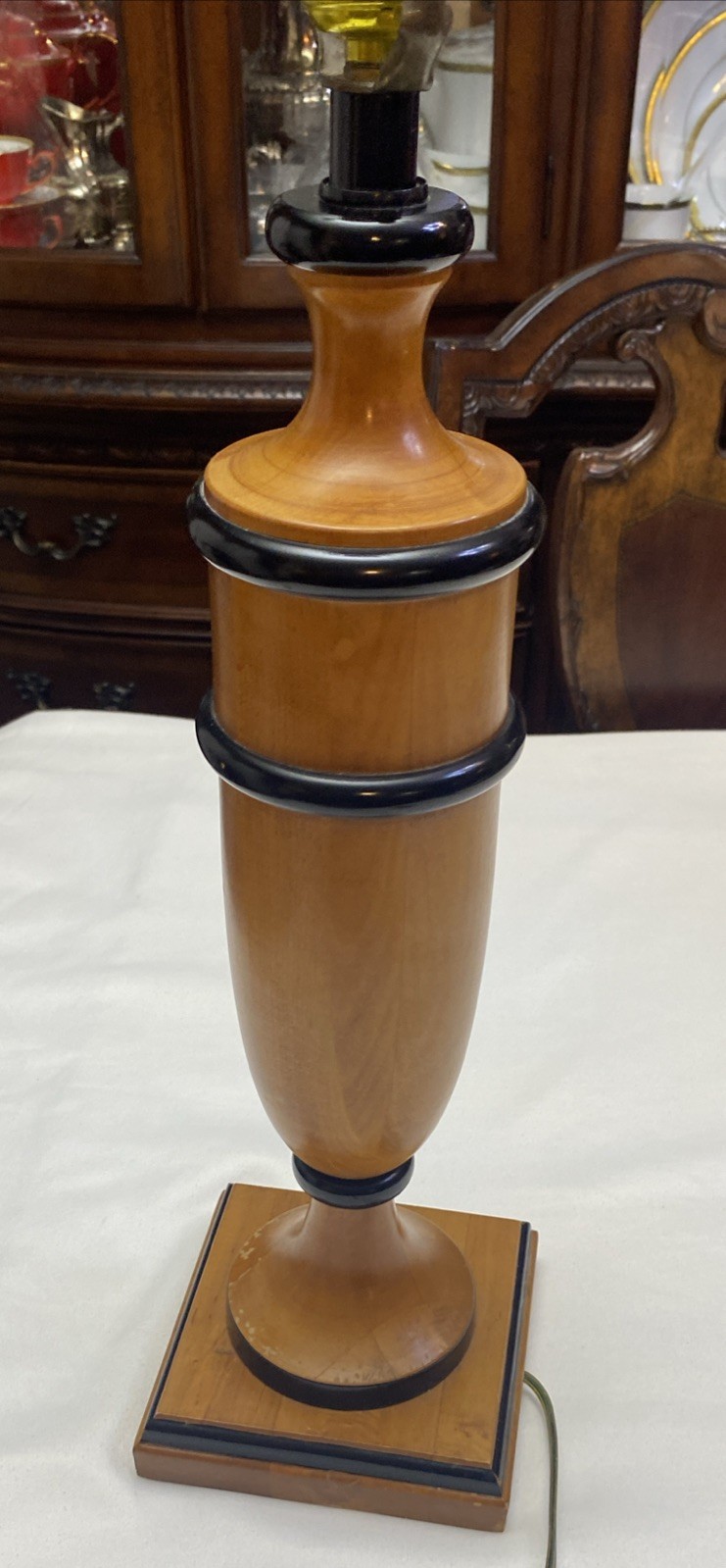 Vintage Robert Abbey Wood Honey Maple Table Lamp Biedermeier Hand turned Works Vintage Robert Abbey Wood Honey Maple Table Lamp Biedermeier Hand turned Works
