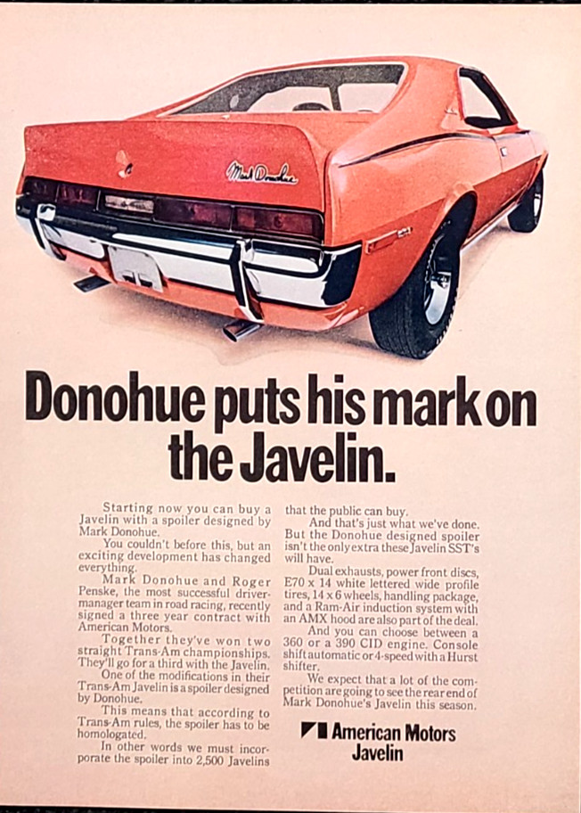 AMC Javelin Original 1970 Vintage Print Ad Wall Art AMC Javelin Original 1970 Vintage Print Ad Wall Art