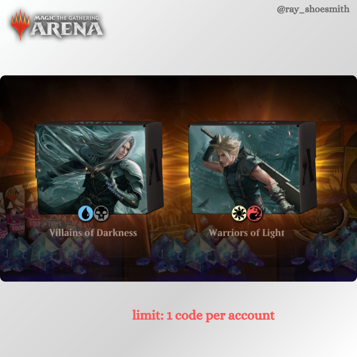 Magic Arena Code 1x Final Fantasy Starter Kit (2 decks) Magic Arena Code 1x Final Fantasy Starter Kit (2 decks)