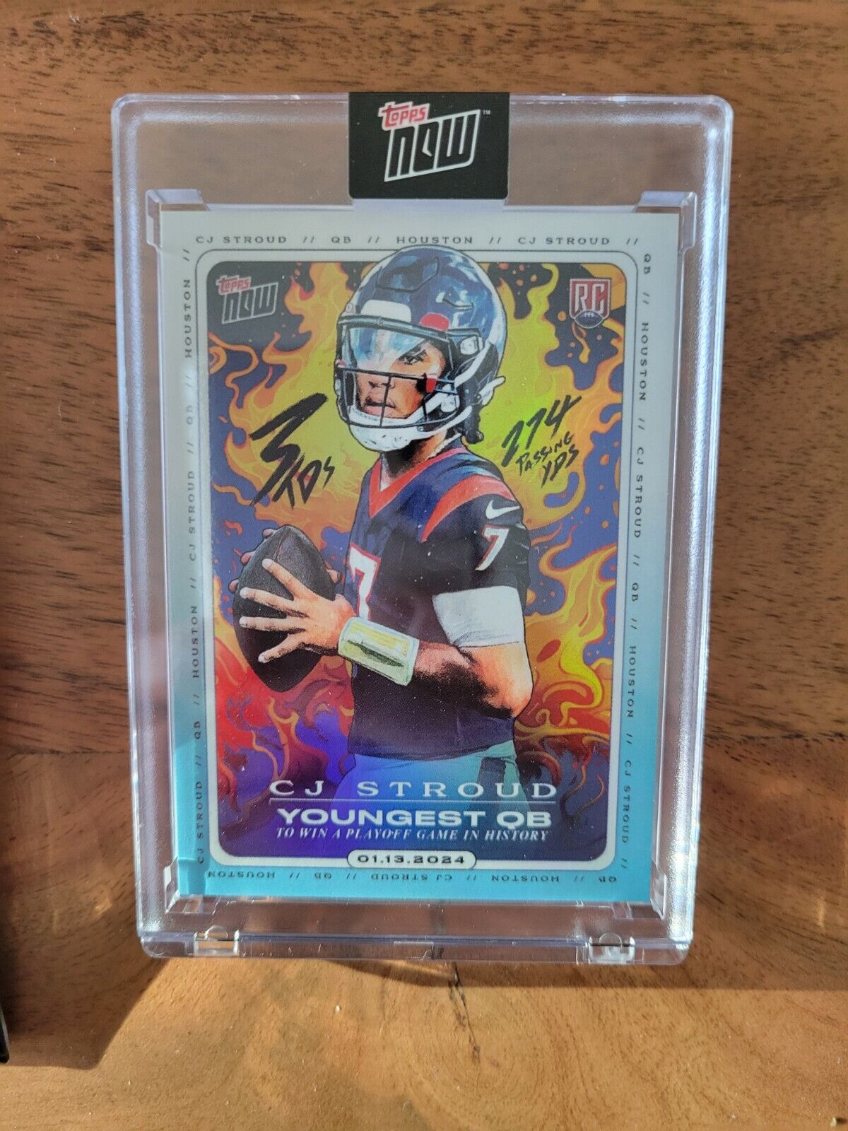 2023 Topps Now CJ Stroud CJ2 Youngest QB To Win Playoff RC In-Hand LIMITED TEXAS