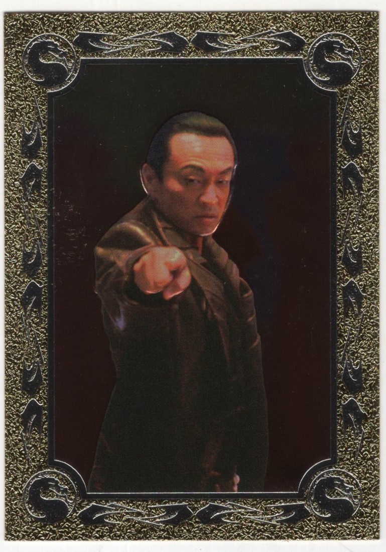 1995 MORTAL KOMBAT SHANG TSUNG SAMPLE GOLD TRIM TRADING CARD 1995 MORTAL KOMBAT SHANG TSUNG SAMPLE GOLD TRIM TRADING CARD