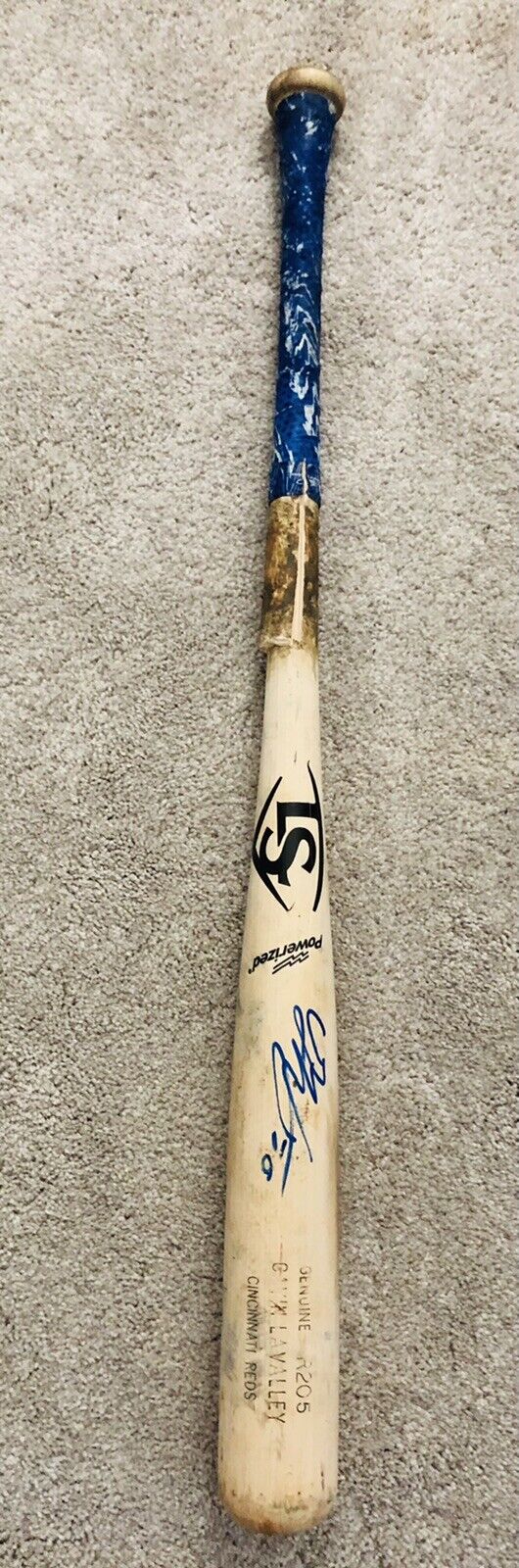 Gavin LaValley Game Used Autographed Bat Cincinnati Reds
