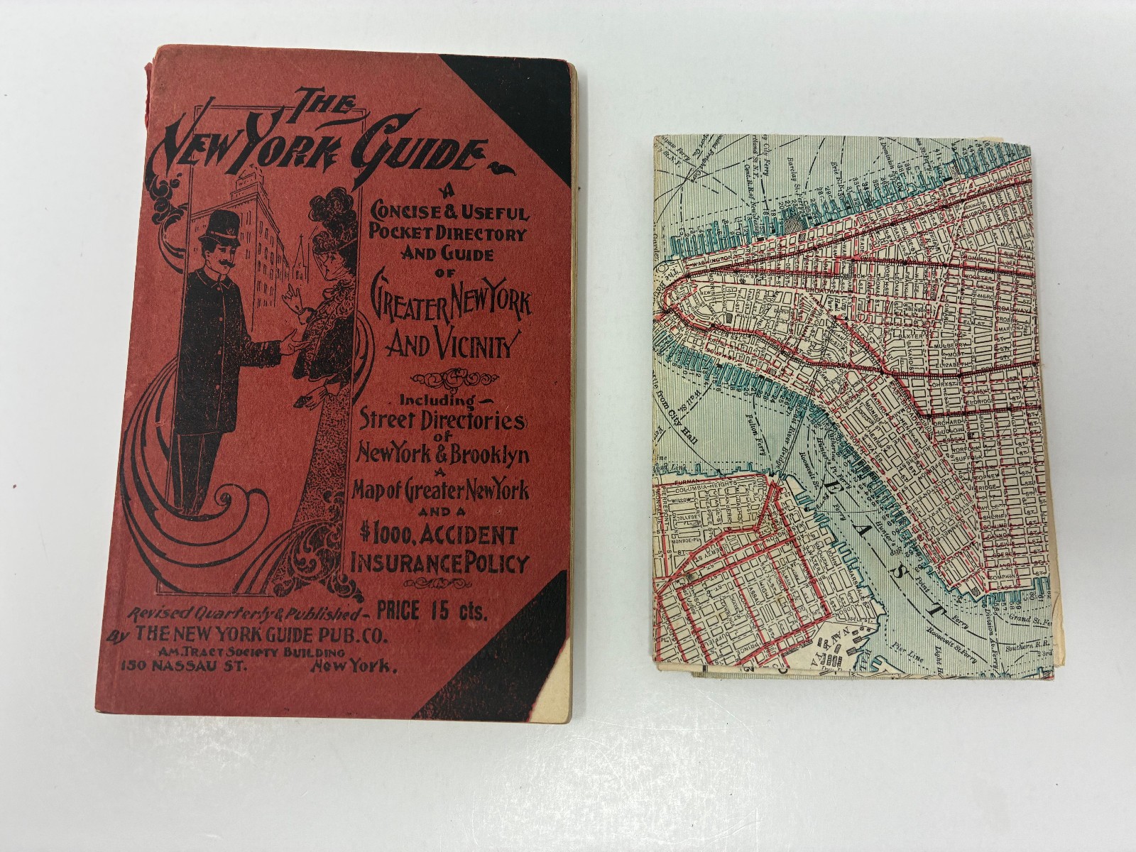 1896 New York City Brooklyn Bronx Queens Tourist Street Guide & Vistor Map 1896 New York City Brooklyn Bronx Queens Tourist Street Guide & Vistor Map