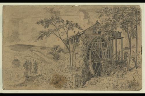 Photo:Sandy Hook Maryland Old Mill Edwin Forbes 1863 Civil War Drawing
